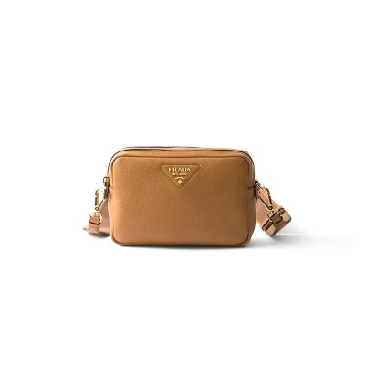 PRADA SMALL LEATHER SHOULDER BAG 1BH082 (22*14.5*8.5cm) 